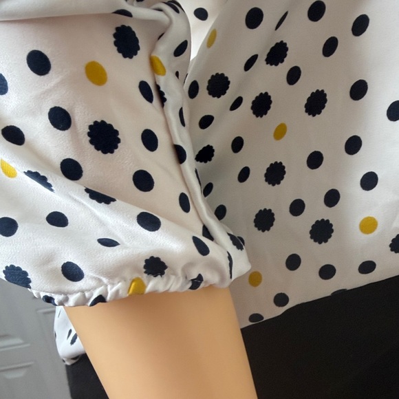 Ann Taylor Factory Polka Dot Blouse Size LP - Picture 9 of 15